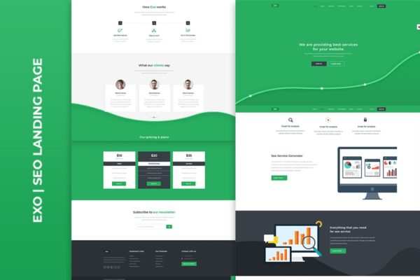 SEO网络营销服务HTML网站模板素材库精选 EXO | Seo Landing Page