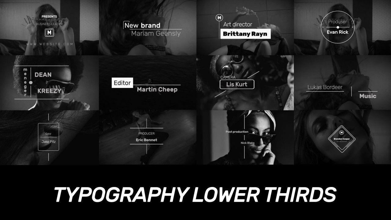 15个超现代三分之一排版项目标题素材库精选pr模板