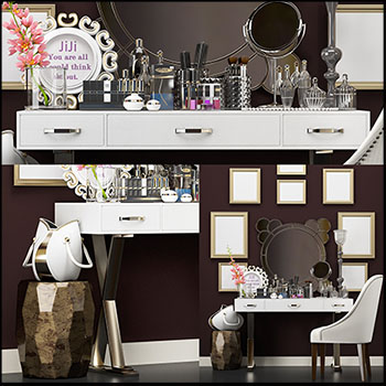 梳妆台装饰品化妆品和摆件素材之家精选3D模型