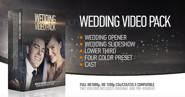 婚纱照电子视频相册幻灯片视频素材库精选AE模板 Wedding Pack