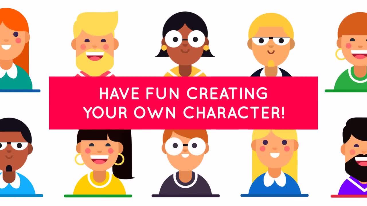 6个色彩鲜艳的动画角色ae模板