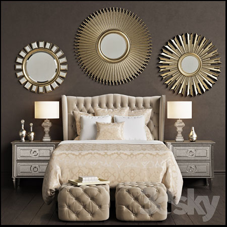 ZGallerie Jameson欧式床素材之家精选3D模型