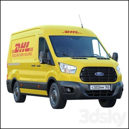 Ford Transit DHL福特电动货车素材之家精选3D模型