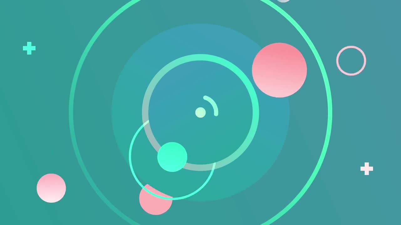 5个彩色旋转圆形动态logo展示ae模板