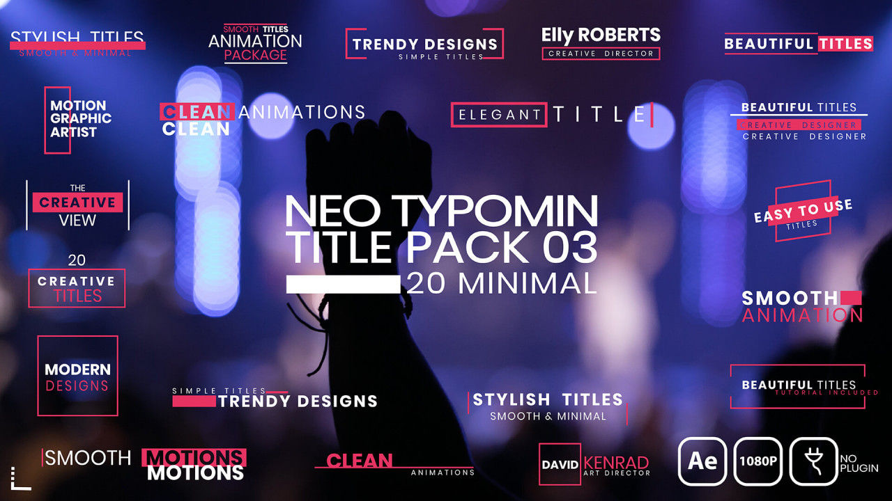 20组全屏动态标题动画特效素材库精选AE模板