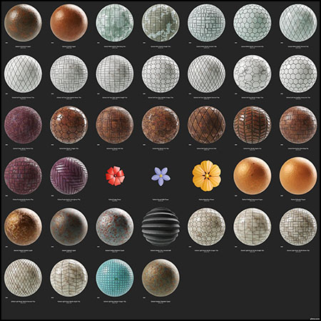 39个铜，金属，瓷砖，大理石，罂粟花，地砖等 Substance材质