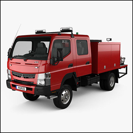 Mitsubishi Fuso Canter (FG) Wide Crew Cab 消防车 2016 素材之家精选3D模型