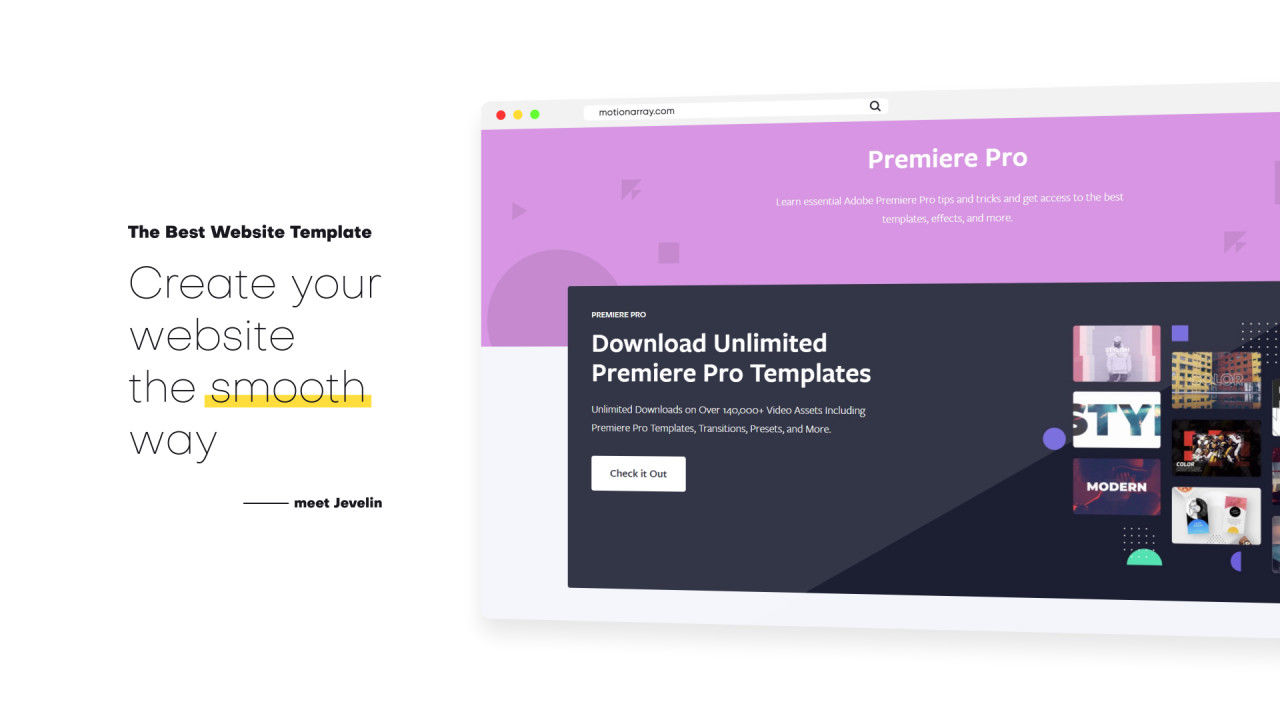 简洁的动态动画网站促销素材库精选AE模板