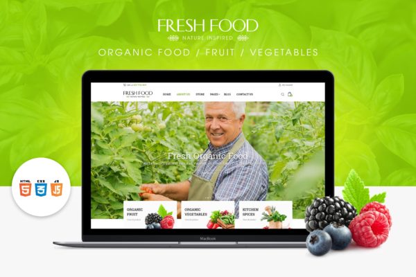 有机食品/蔬果网上商城HTML模板素材库精选下载 Fresh Food – Organic Food/Fruit HTML Template