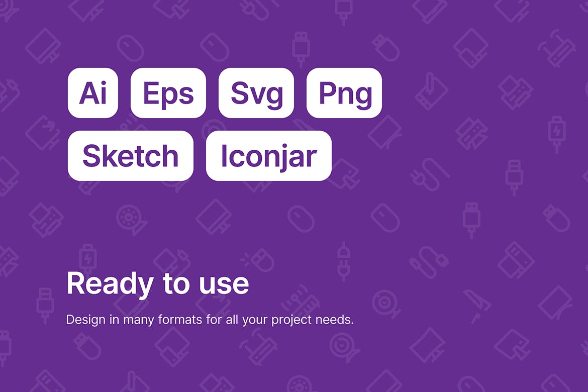 办公设备矢量线性图标素材 Devices — Workplace插图(5)