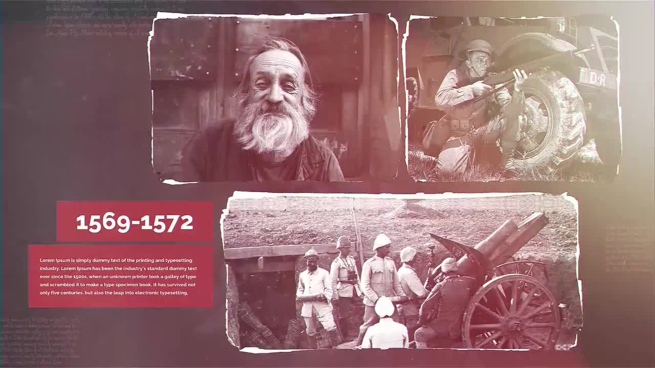 复古灰暗生动的历史记录片素材库精选AE模板