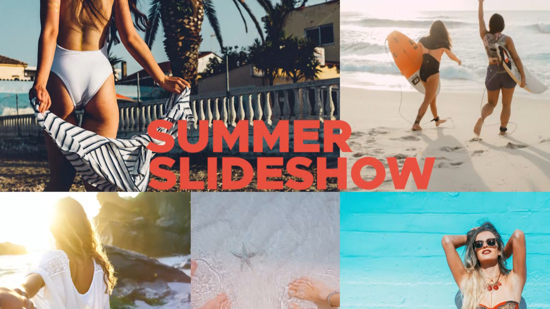 夏季幻灯片动画元素素材库精选PR模板