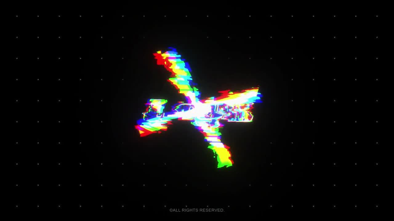 简短而震撼的毛刺效果AE徽标模板