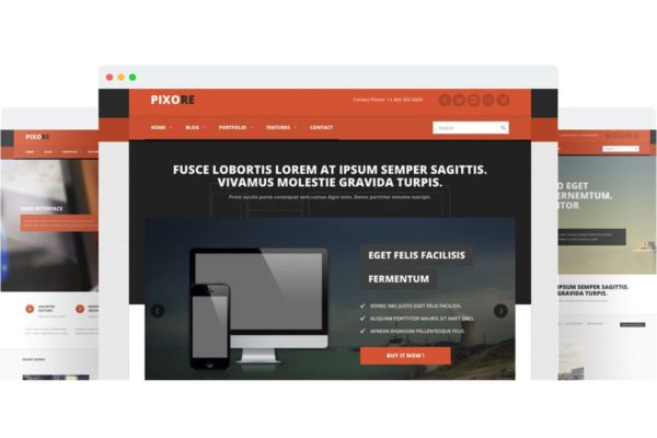 响应式多用途HTML5网站模板素材库精选 Pixore – Responsive Multi-Purpose HTML5 Template