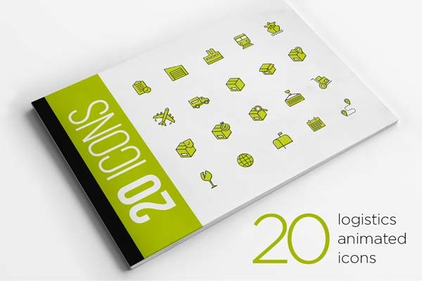 素材库下午茶：物流相关动态图标套装下载