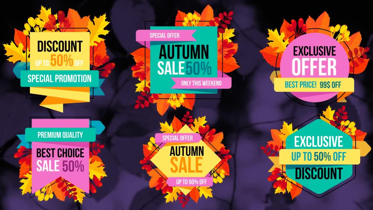 秋季拍卖标题名片素材库精选AE模板