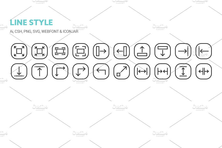 60个线条缩放图标+60个实心缩放图标 Scaling Icons插图(3)