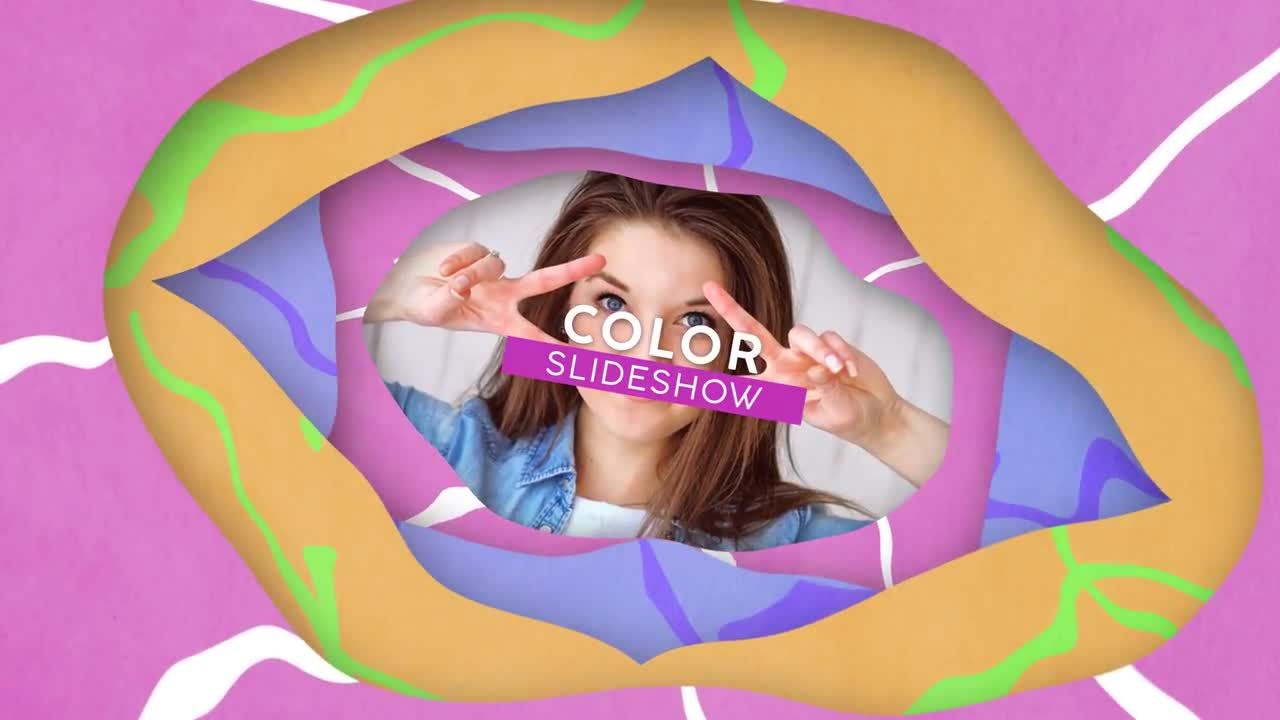 有趣且充满活力的彩色幻灯片素材库精选AE模板