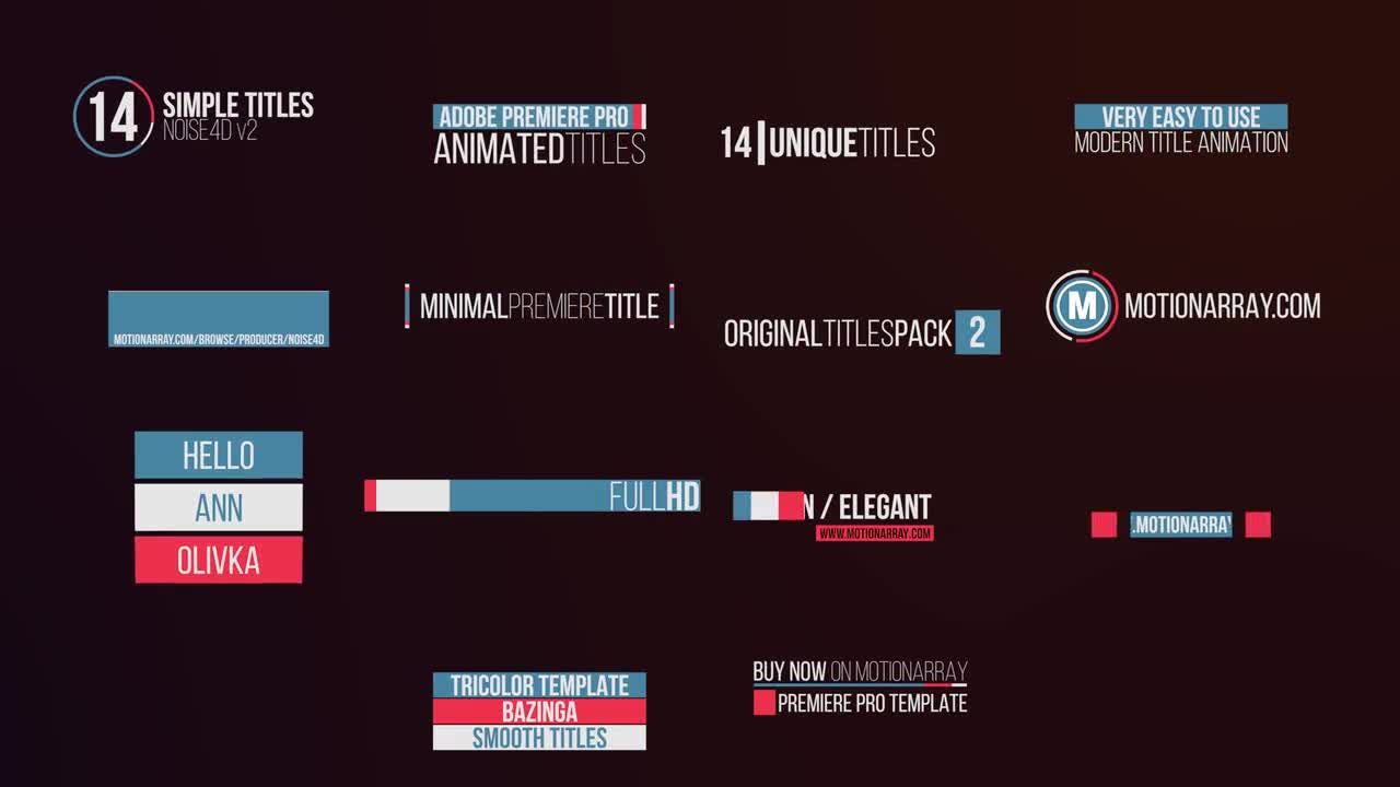 简洁有趣的文字标题动画素材库精选pr模板