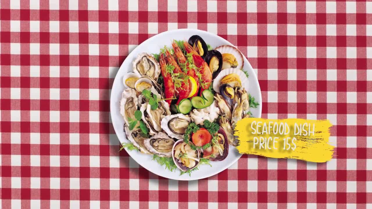 时尚菜单演示动画素材库精选pr模板