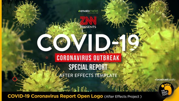 COVID-19冠状病毒主题视频AE片头模板 COVID-19 Coronavirus Report Open Logo