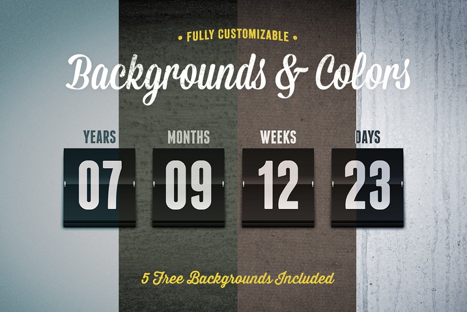 翻页倒计时页面PSD模板素材库精选 Flipboard Countdown Timer Template插图(1)