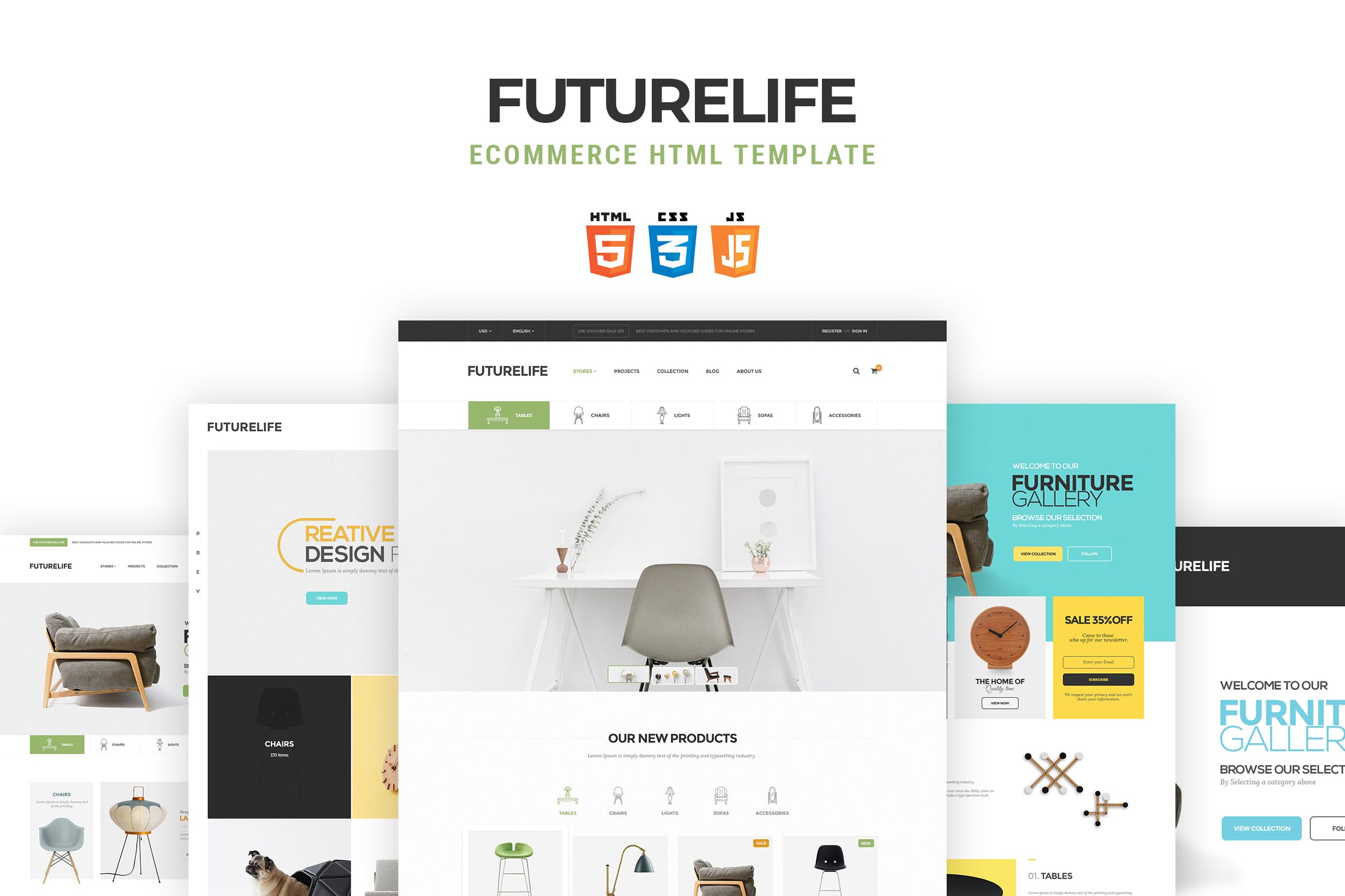 未来生活电子商务HTML网上商城模板素材库精选 Futurelife | eCommerce HTML Template插图