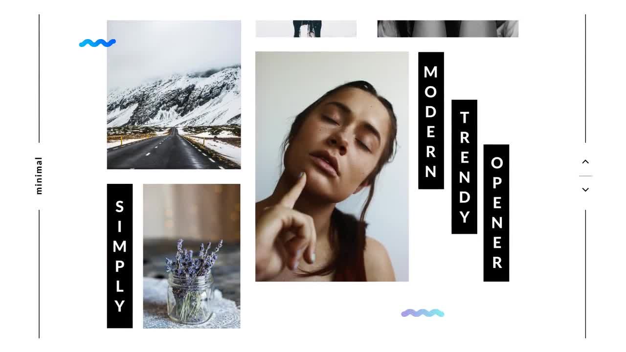 简约冬季白色氛围相册多图展示视频素材库精选AE模板