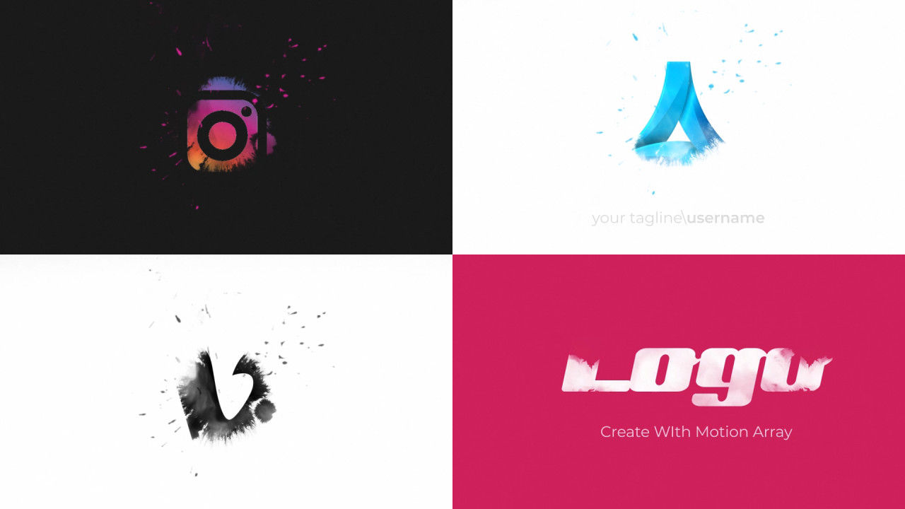 徽标掉落效果素材库精选AE模板