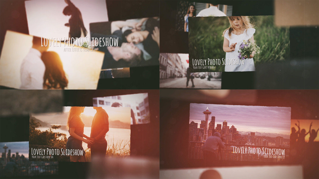 可爱的浪漫时刻照片幻灯片素材库精选AE模板