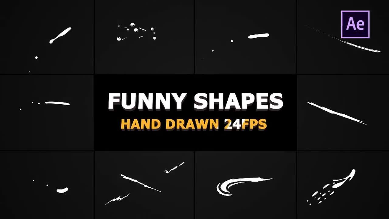 独特的手绘形状元素素材库精选AE模板