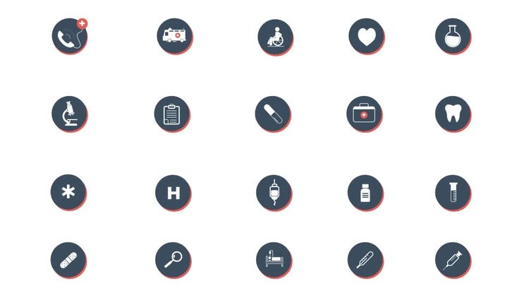 20个极简主义的医疗图标素材库精选AE模板