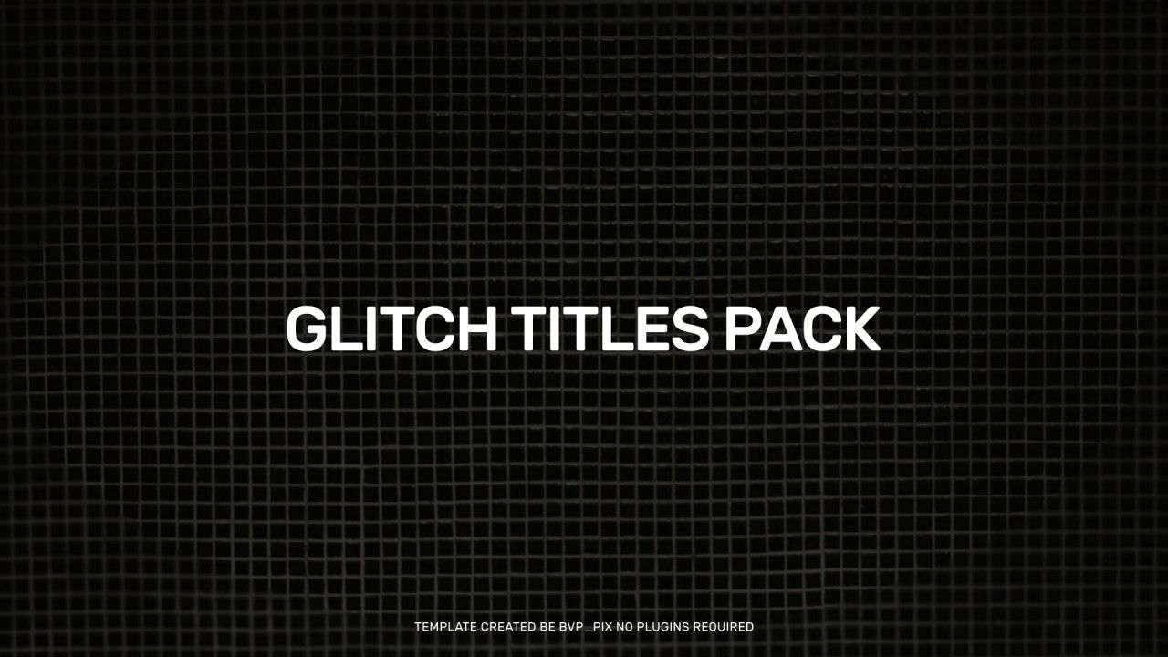 现代下三分之一Glitch全屏标题动画素材库推荐PR模板