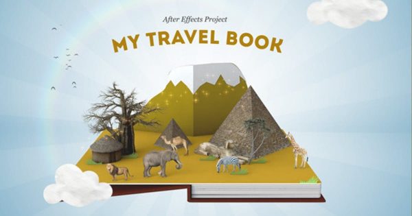 3D环球旅行立体书视频素材素材库精选AE模板 My Travel Book