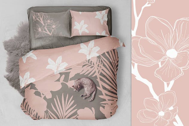 35+优雅手绘花卉图案纹理Instagram贴图模板素材库精选 35+ Patterns & 8 Instagram Templates插图(7)