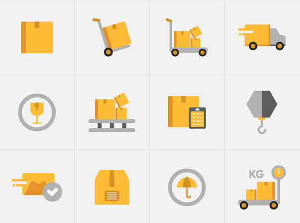16枚快递配送主题矢量彩色素材库精选图标 16 Delivery Vector Icons