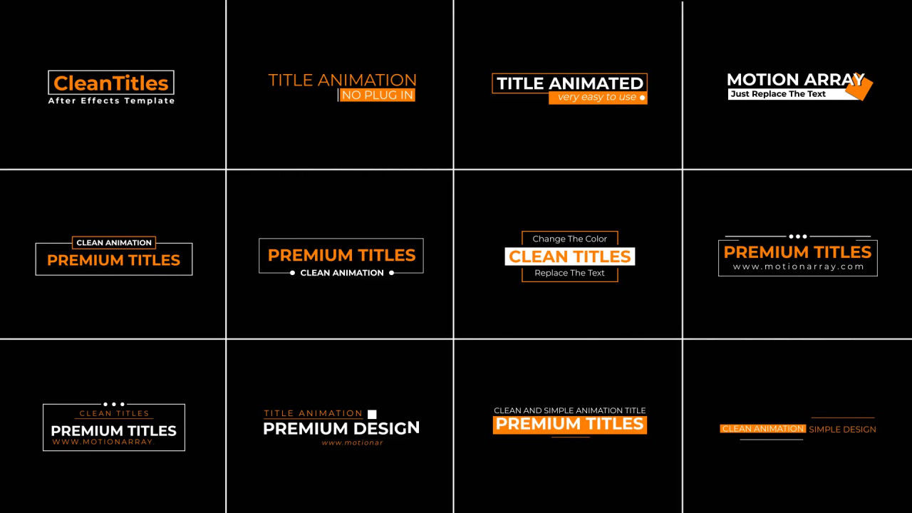 动态简约商业幻灯片动画收缩标题素材库精选AE模板