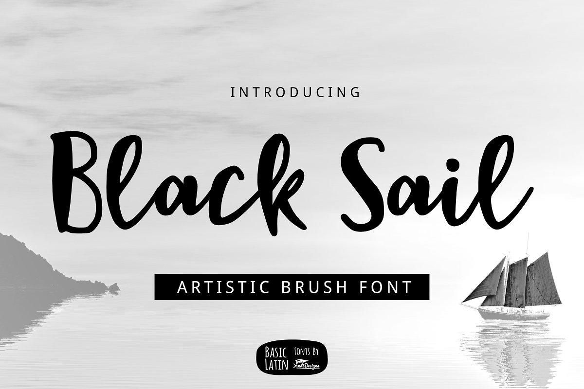 Black Sail Brush Font插图