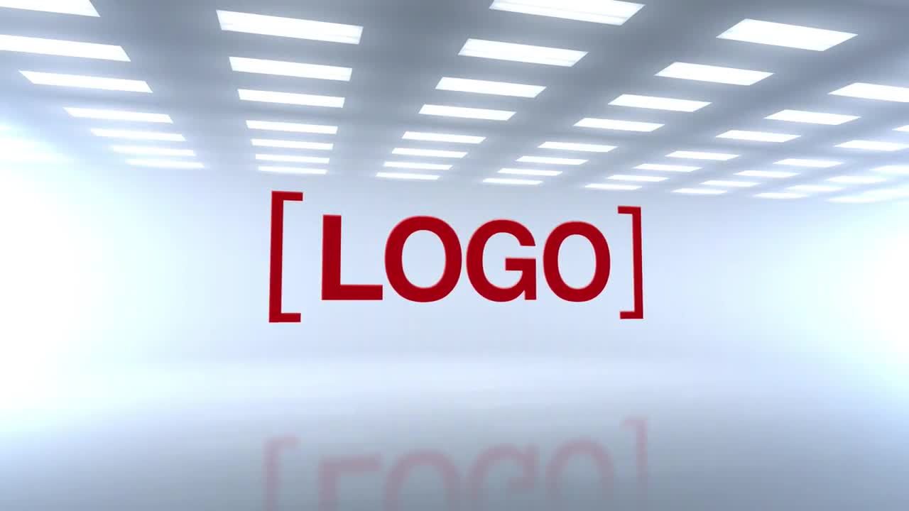 热烈能量的高科技天花板灯徽标显示素材库精选AE模板