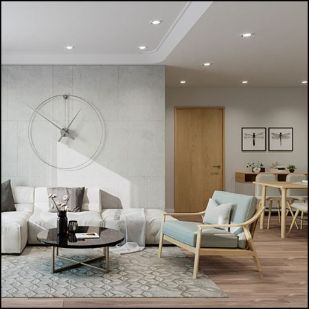 现代客厅餐厅场景素材之家精选3D模型