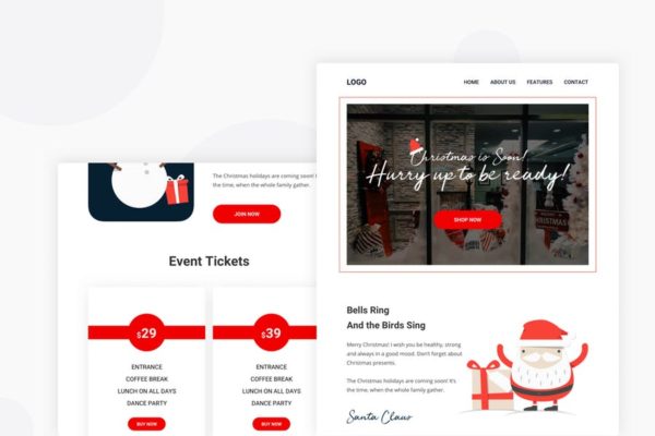 圣诞节主题活动邀请EDM邮件模板素材库精选 Merry Christmas Sale – Email Newsletter