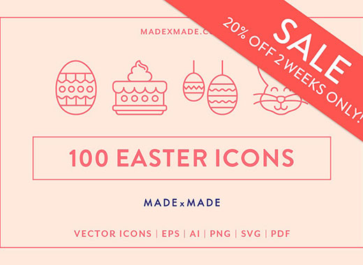 100个复活节线形矢量图标下载[ai,eps,pdf,svg,png]