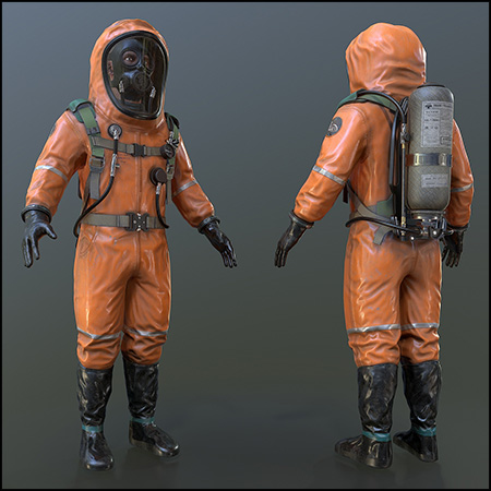 穿防护服防化服人物素材之家精选3D模型
