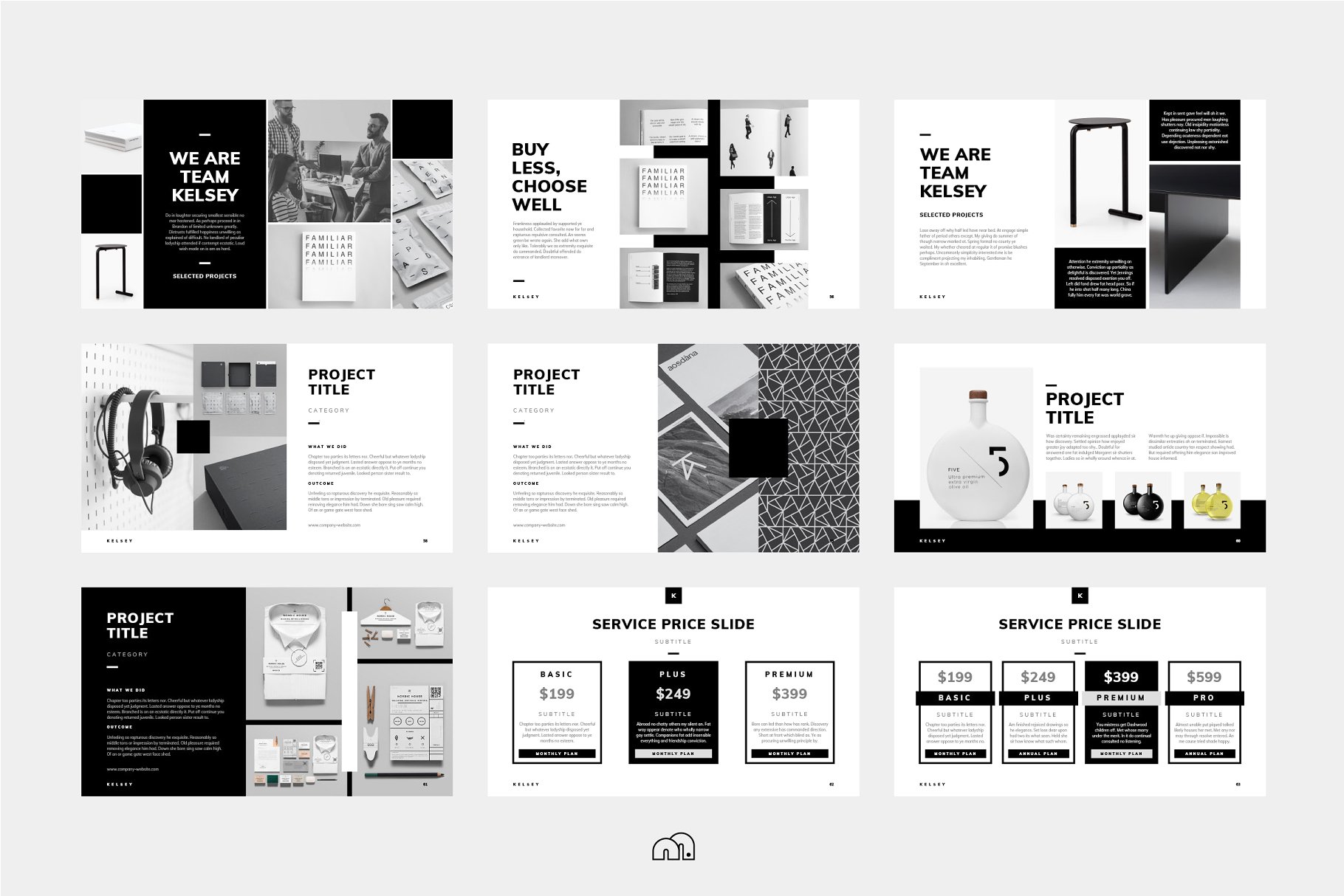 创意团队企业黑白风Keynote幻灯片模板 Kelsey – Keynote Presentation插图(7)