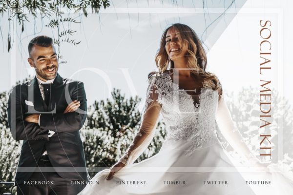 婚礼邀请函电子版社交媒体新媒体设计素材 Wedding Day Social Media Kit