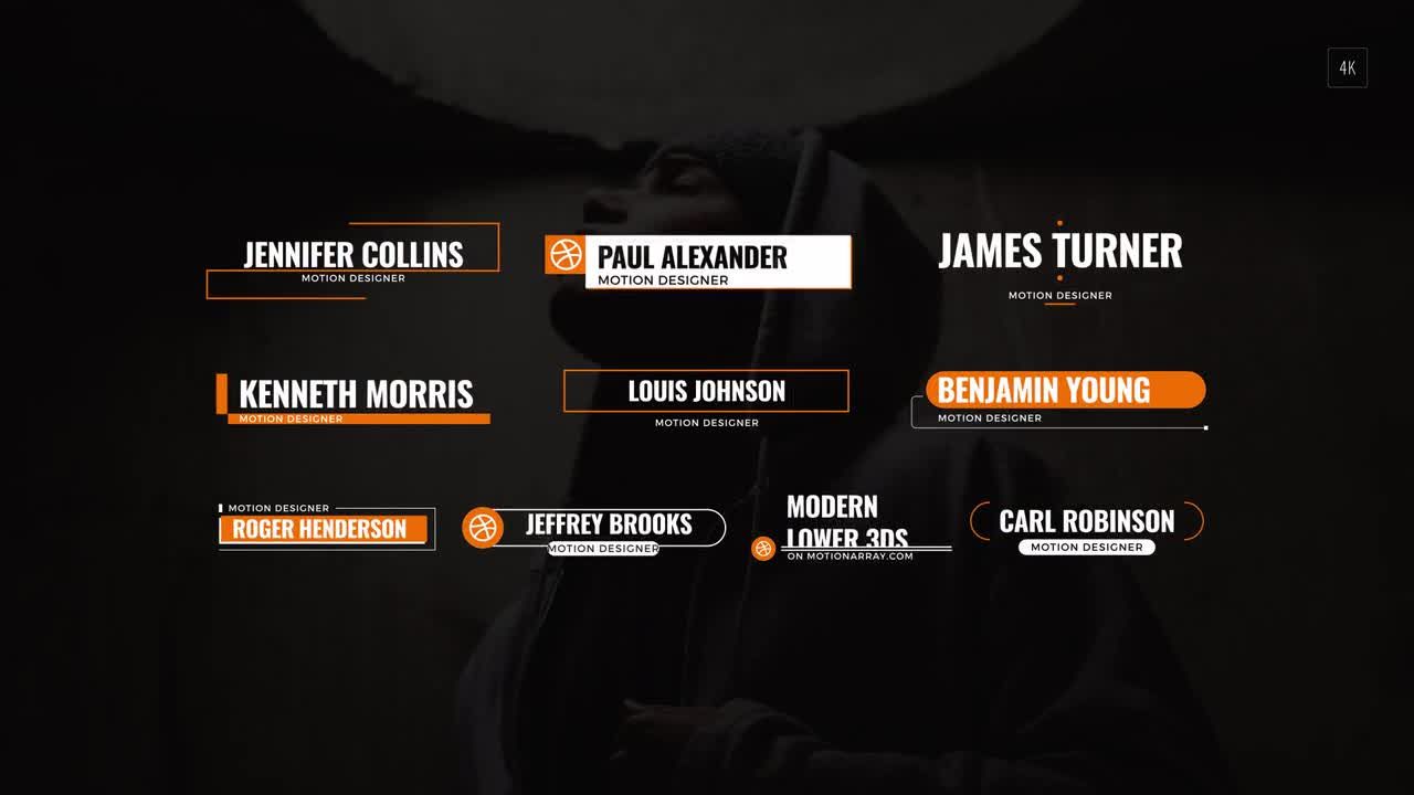 4k现代下三分之一公司演讲全屏标题素材库精选AE模板