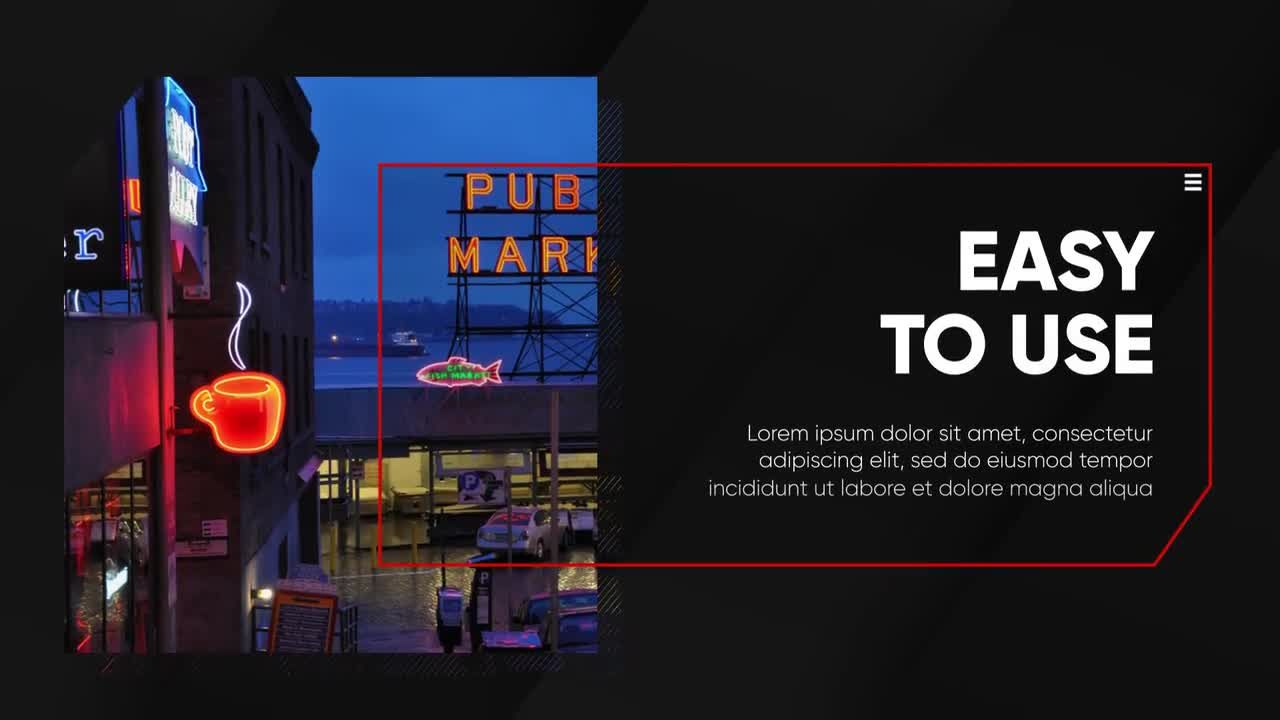 一款经过专业设计且动画企业黑色演示素材库精选AE模板