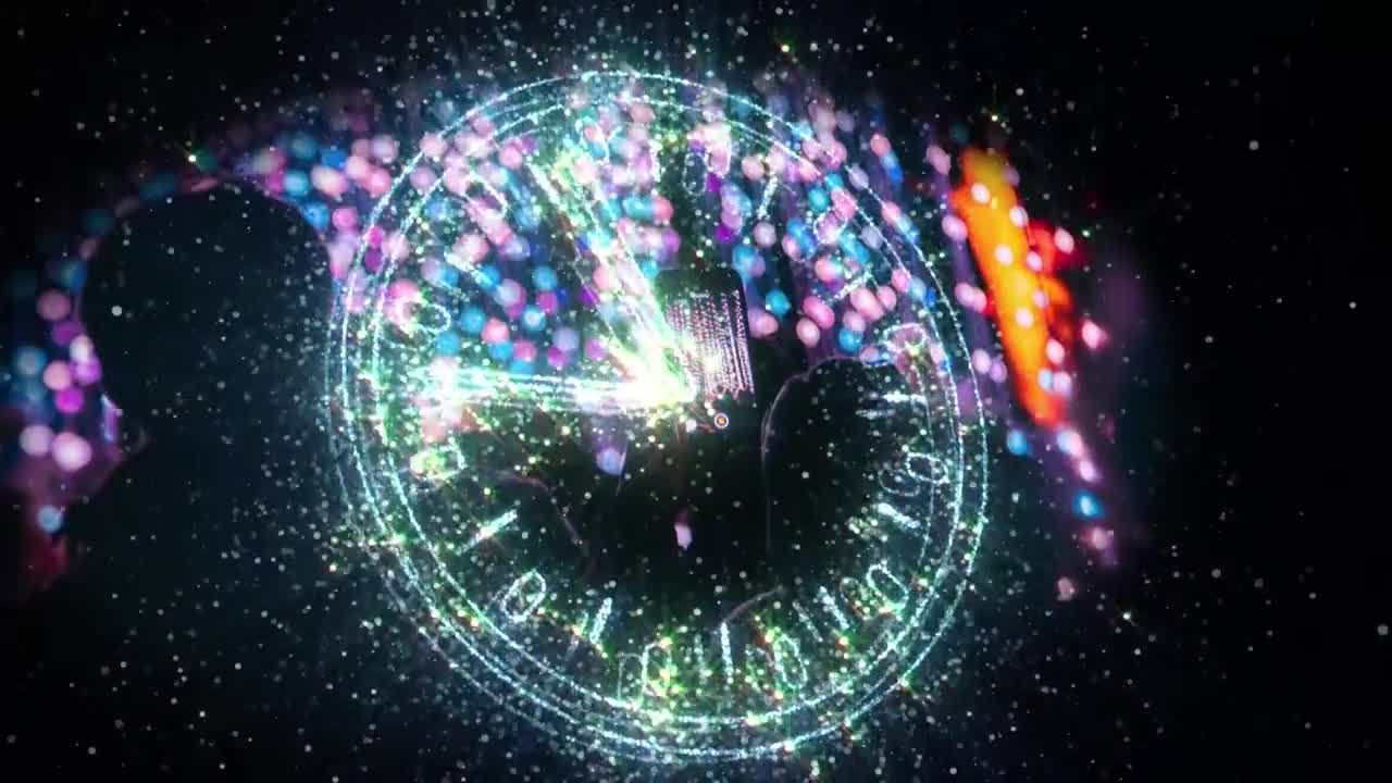 木质和奇妙的颗粒时钟效果圣诞节和新年过渡素材库精选pr模板