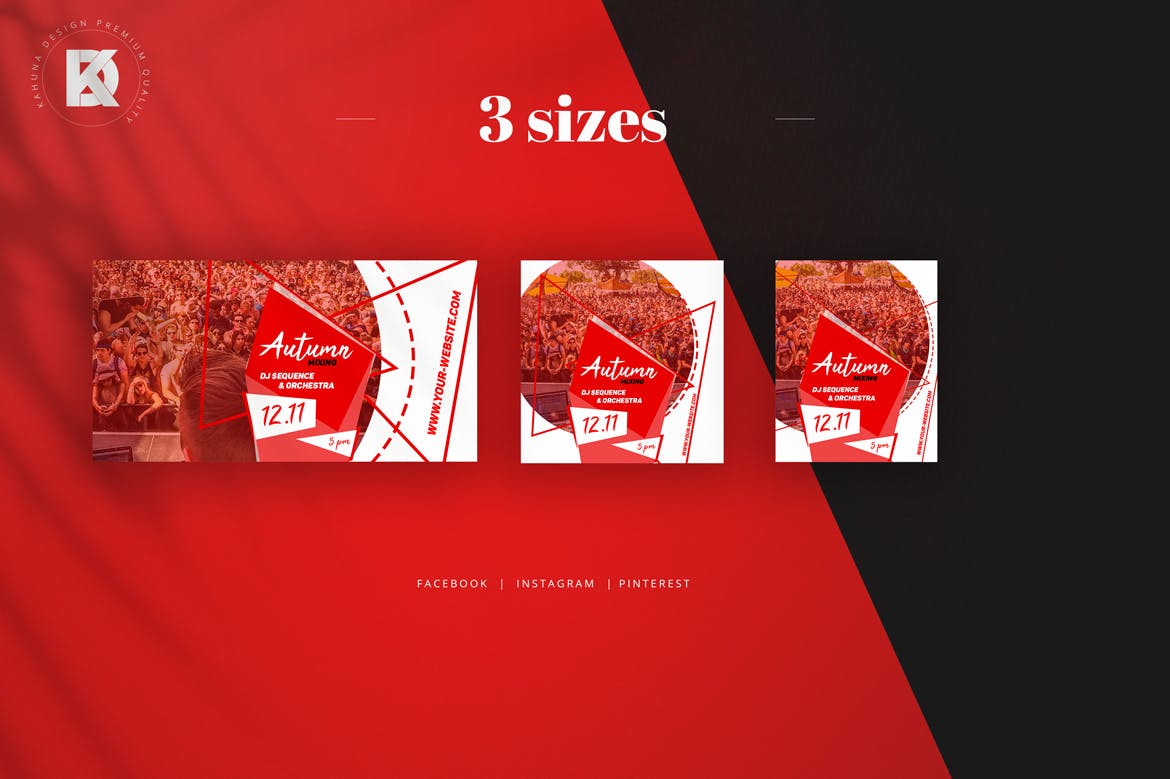 音乐活动/音乐节主题社交媒体新媒体设计素材 Music Social Media Pack插图(2)