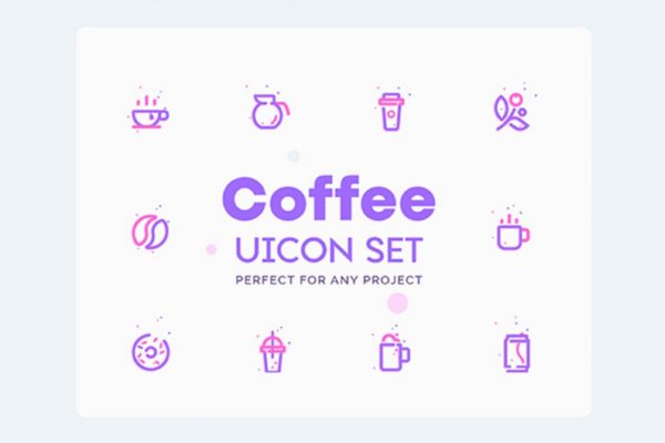 咖啡店＆咖啡品牌UI图标素材 UICON – Coffee Shop, Cafe Icons Set